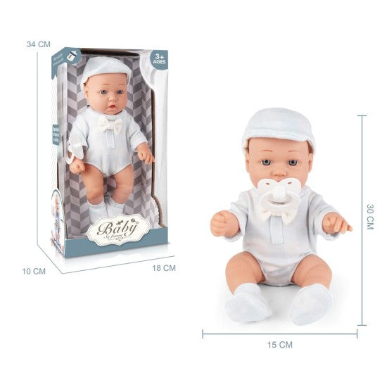 Κούκλα Μωρό 30cm Με Πιπίλα 34x18,5x10cm 0093546