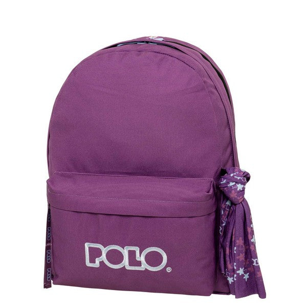 POLO Σχολική Τσάντα Πλάτης Double Scarf Violet-Light Cyan (901-235-4657) 2025 Κωδικός: 901-235-4657